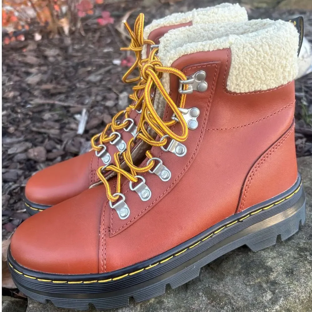 NEW Dr‎ Martens Combs Faux Fur Lined Boots Size 7